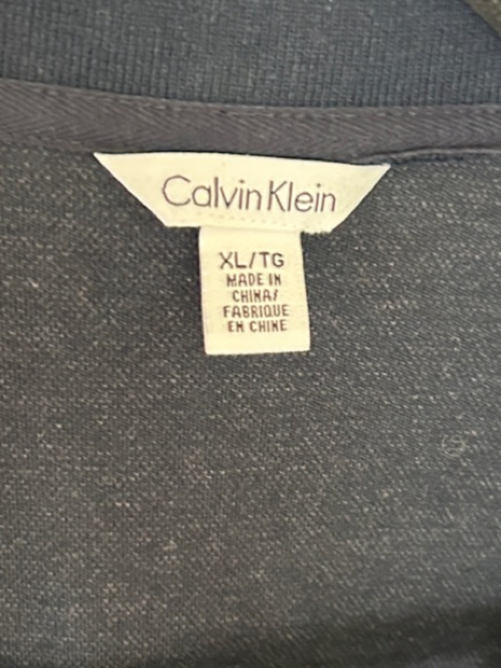 Calvin Klein Mens XL Dark Gray Zip Mock Neck Sweatshirt 100% Cotton - Picture 5 of 10